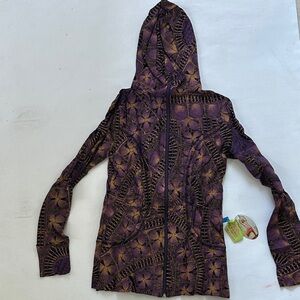 Juana de Arco Purple and Gold fleck fitted Hooded zip athletic Jacket new
